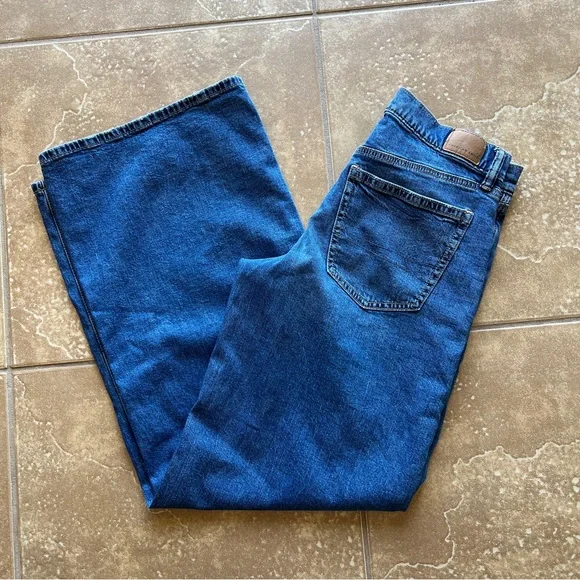 American Eagle Low Rise Ultra Wide Leg Jeans Extra Long Dark Wash Baggy Jeans. - Picture 12 of 16